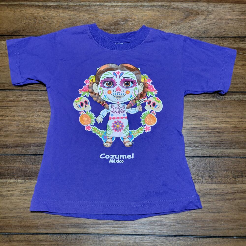 Mr. Boquitas Girls Purple Tee Cozumel Mexico - Size 6